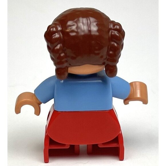 LEGO Duplo Creative Building Basket Replacement Minifig 2" GIRL Blue Red Brown - Picture 2 of 2